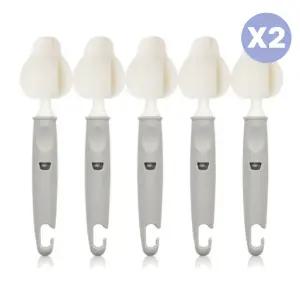 리에또 아기 젖병 젖꼭지 세척솔 휴대용 케이스 5P X2 BNS