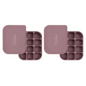 블루마마 유아 실리콘 이유식 용기 큐브 12구 핑크 X2 BNA