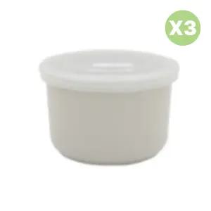 블루마마 도자기 이유식 냉동 밀폐 용기 250ml 샌드X3 BNA