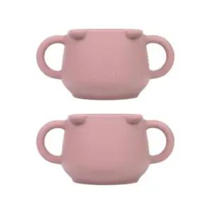 블루마마 유아컵 실리콘 자기주도 연습 곰돌이 핑크X2 BNA