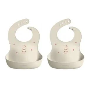 블루마마 턱받이 실리콘 캐릭터 방수 토끼크림 X2 BNA