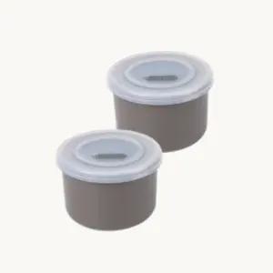 블루마마 유아식기 도자기 밀폐용기 250ml 그레이 X2 BNA