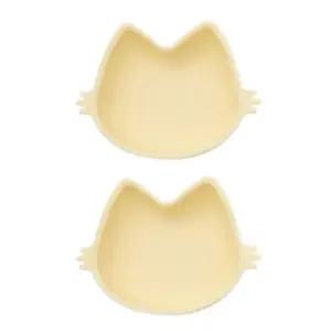 블루마마 유아 간식 실리콘 흡착볼 식판 그릇 버터X2 BNA