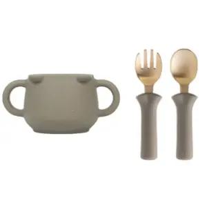 블루마마 유아컵 자기주도 연습 스푼포크 세트 베이지 BNA
