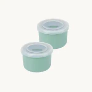 블루마마 도자기 이유식 밀폐 보관 용기 250ml 민트X2 BNA