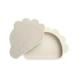 블루마마 실리콘 흡착 이유식 식판 뚜껑 세트 크림 BNA