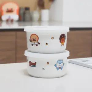 블루마마 유아 도자기 용기 400ml 브레드 이발소 2종 BNA