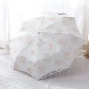 튼튼한3단우산 레이스 3단 자동우양산 여름 여성스런 플라워우양산