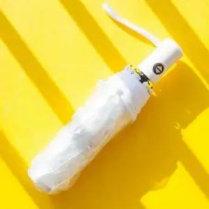 [패션] 고급형 자동 투명 3단 접이식 우산 화이트 가벼운 디자인