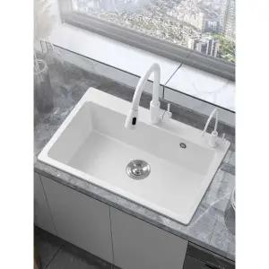 백조 사각 대형 카운터 세라믹 화이트 언더 싱크볼