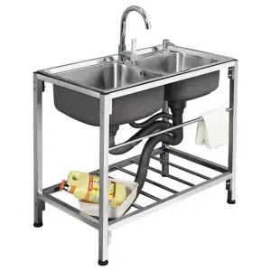 2구 싱크대 스테인레스 캠핑 식당용 식당 간이 업소용