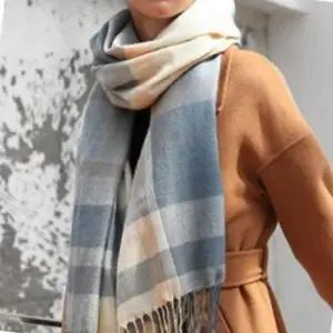 여성 울 머플러 따뜻한 여자 목도리 체크