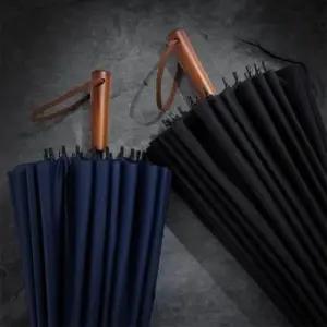 24K 우드 손잡이 초대형 튼튼 골프 반자동 고급 장우산 판촉용