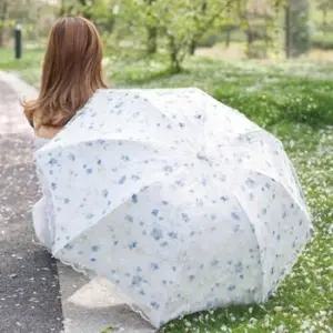 자외선 차단 레이스 패브릭 여름용 양산 암막 플라워 패턴 우산