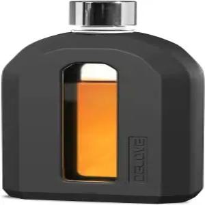 딜러브 모던 유리 힙 플라스크와 실리콘 슬리브 - 소형 휴대용 여행용 주류 플라스크 남녀용 투명 포켓