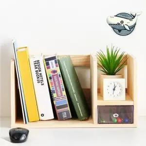 원목 수납형 책정리함 투명 서랍 가정용 오피스