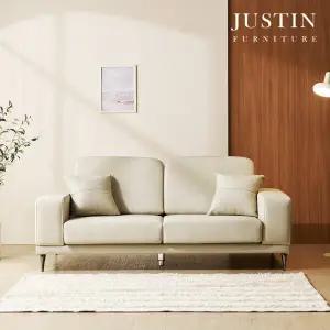 [저스틴퍼니처]브랜든 천연면피 통가죽 3인 소파