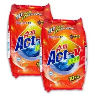 슈퍼액트 세탁 세제 10kg 2개 빨래 세제 일반 드럼용 빨래세제 세탁세제