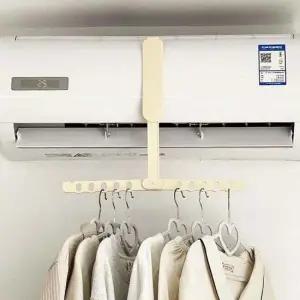 베이지 접이식 에어컨 건조 빨래 대 여행용 빨래건조대 미니건조대