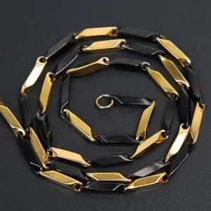 포인트 ZF (골드+블랙) 빈티지목걸이 체인목걸이 힙합목걸이