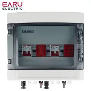 호환 DC 500V 2 입력 2 출력 솔라 광 발전 PV 결합기 상자 서지 번개 보호 DC 퓨즈 MCB SPD 방수 상자 IP65