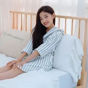 (송월) 스누피 스트라이프 후드 샤워가운 유아용 세트 고급 목욕 호텔 타올 랩 남자