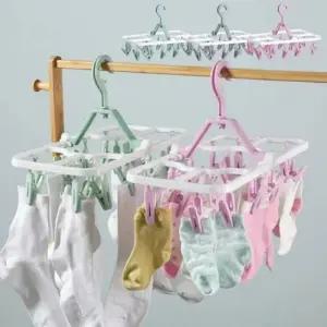 다용도 손수건 양말 접이식 미니 집게 달린 건조 걸이_24620890