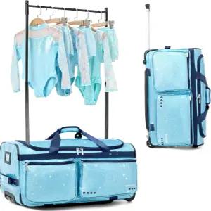 팬월리 28인치 댄스백 의류 선반 포함 글리터 방수 원단 샤인 브라이트 컬렉션 프로 댄서 치어리더 체조