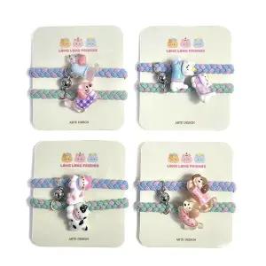 [골드스마일]롱롱프렌즈 커플 자석 팔찌 1세트 우정 아이템 귀여운 강아지 곰