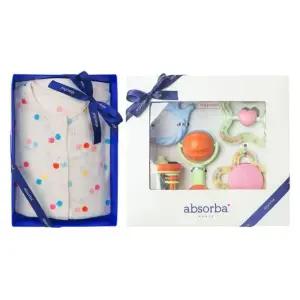 [갤러리아] (압소바출산,백일)엘리샤슬림반소바디슈트+5종딸랑이세트(A13-10684SET)