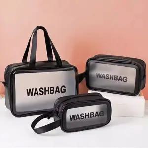 투명 방수 클리어 워시백 여행용 세면 파우치 화장품 케이스 비치