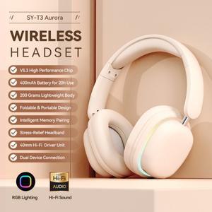 2025 RGB 조명 Bluetooth 5.3 듀얼 장치 연결 HI-FI 사운드 접이식 및 휴대용 스트레스 해소 기능을 갖춘