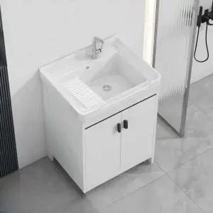 빨래판 세면대 가정용 발코니 카운터 세탁실 소형 50x36cm세면대(옆구멍)