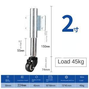 2인치 PU 게이트 휠 스프링 장착 회전 캐스터 헤비 듀티 110lbs 로드 용량  도어 용