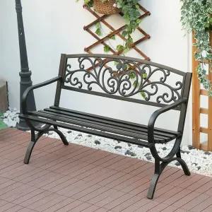 야외 장미주물벤치 빈티지 대기 놀이터 정류장 넝쿨