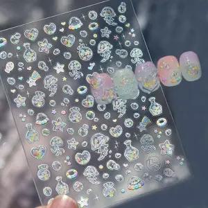 [에스에스_62]몽글몽글 해파리와 물방울 엠보스티커