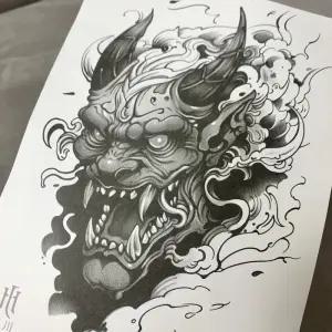 [에스에스_62]가는 타투 오니 이레즈미 남자 바디타투 2주