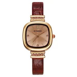 큐브 사각 여성 여자 가죽 정장 패션 학생 손목 시계 사각시계