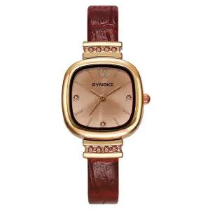 [콩심팥심]큐브 사각 여성 여자 가죽 정장 패션 학생 손목 시계 사각시계