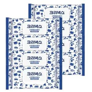 크리넥스 소프트 엠보싱 물티슈 60매 x 8팩 BIGWIDE