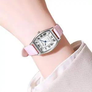 아날로그 엔틱 가죽 여성 여자 패션 초 손목 시계 사각시계