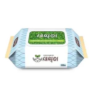 사무용품 미래생활)뉴새싹이물티슈(100매/캡형)-박스(24개입)