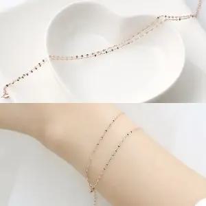 체인 14K 로즈골드 금 두줄 잠자리 팔찌