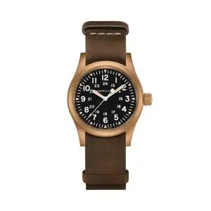 해밀턴 H69459530 카키필드 남성 가죽 메커니컬 38mm
