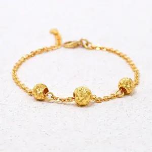 [골드모아]여자 순금 팔찌 디자인 7.5g [트리플 컷팅금볼]