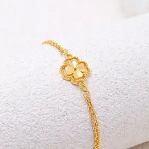 [골드모아]여자 순금 팔찌 디자인 3.75g [루미 클로버]