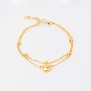 [골드모아]여자 순금 팔찌 디자인 7.5g [루미 하트 레이어드]