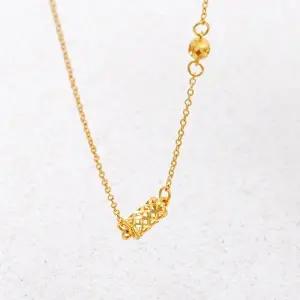 [골드모아]여자 순금 체인 목걸이 3.75g [루미 튜브] 원통 파이프