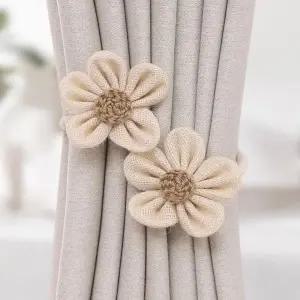 예쁜 타이백 쌍플라워 고정끈 장식용 커튼끈 악세사리 커텐 고정끈