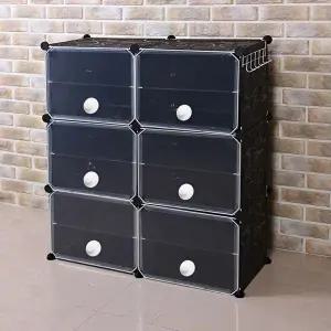 투명 도어형 신발장 2열 6단 96x85cm 신발정리대 스 (KYR-W48EC63)